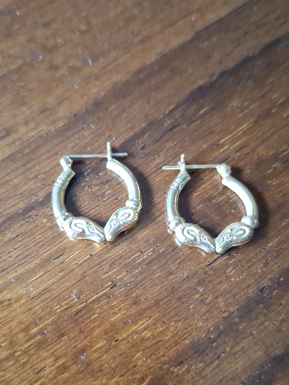 14k Ram Hoop Earrings